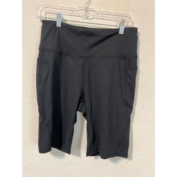 Danskin Sz L Bike Shorts Black Stretch Workout Gear - Picture 1 of 7